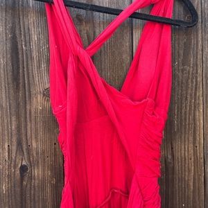 Cotton blend red dress